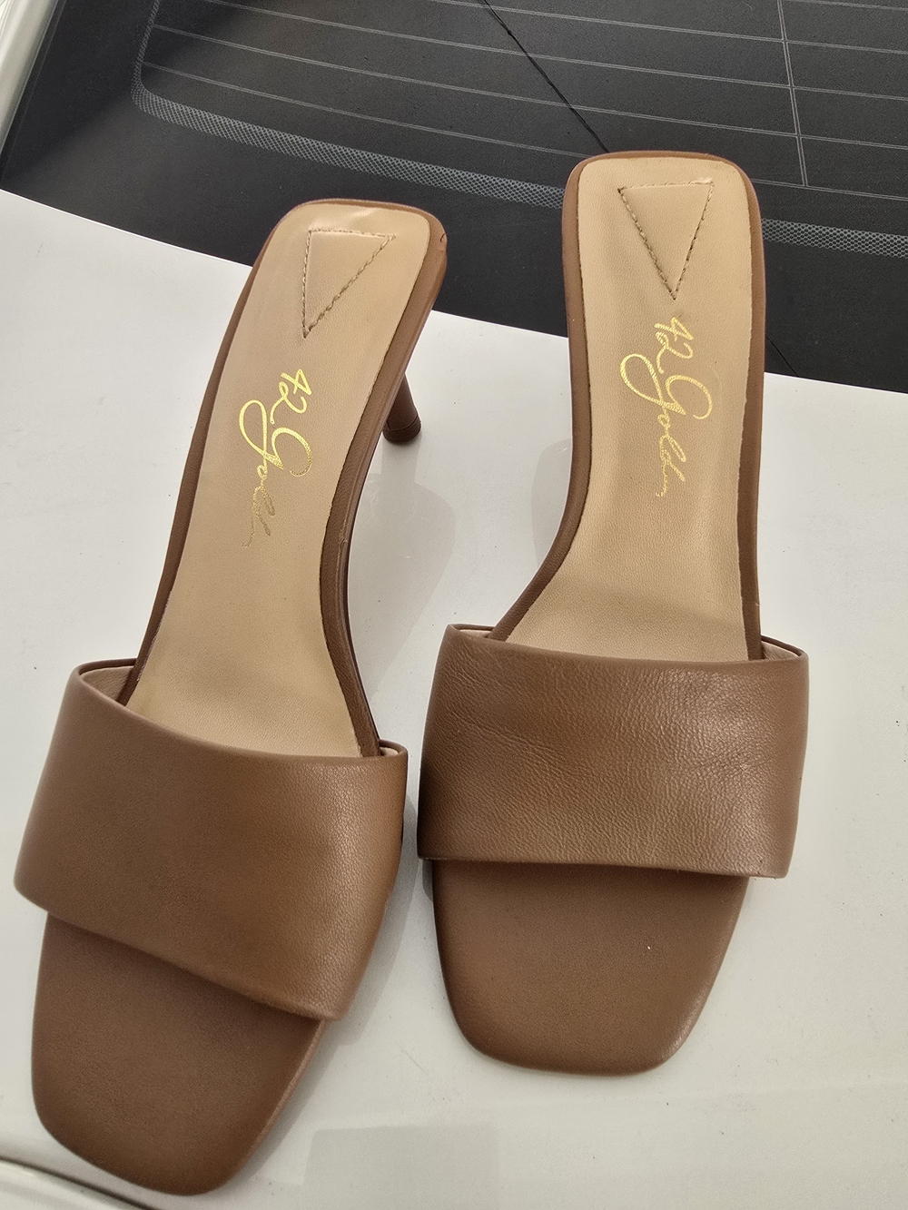 42 Gold Lilith Mule heeled sandal
